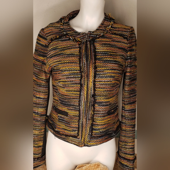 Greylin Anthropologie Womens Multicolor Knit Zip Down Open Front Jacket Size XS. - Picture 1 of 10